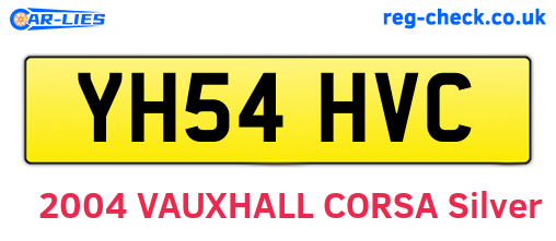 YH54HVC are the vehicle registration plates.