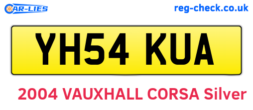 YH54KUA are the vehicle registration plates.