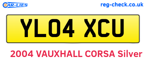 YL04XCU are the vehicle registration plates.