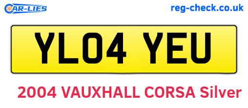 YL04YEU are the vehicle registration plates.