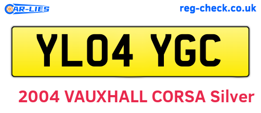 YL04YGC are the vehicle registration plates.