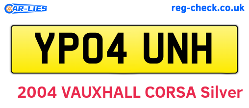 YP04UNH are the vehicle registration plates.