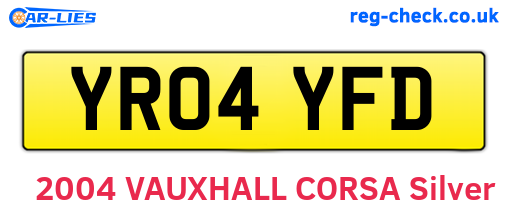 YR04YFD are the vehicle registration plates.
