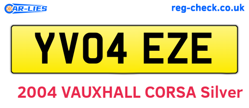 YV04EZE are the vehicle registration plates.