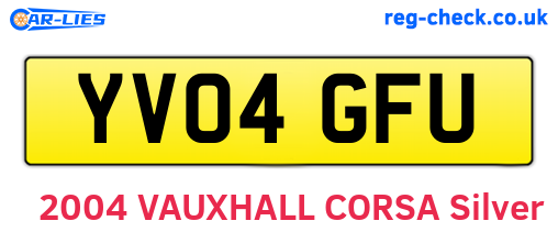 YV04GFU are the vehicle registration plates.