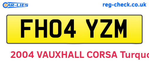 FH04YZM are the vehicle registration plates.