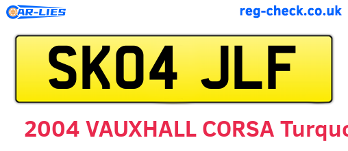 SK04JLF are the vehicle registration plates.