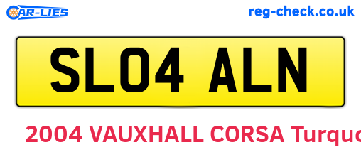 SL04ALN are the vehicle registration plates.