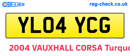 YL04YCG are the vehicle registration plates.