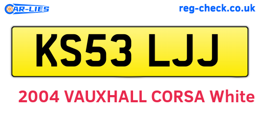 KS53LJJ are the vehicle registration plates.