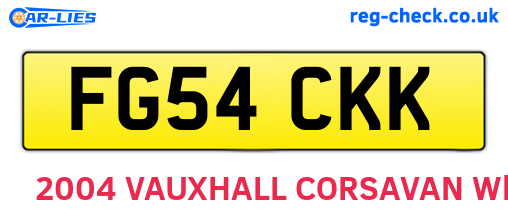 FG54CKK are the vehicle registration plates.