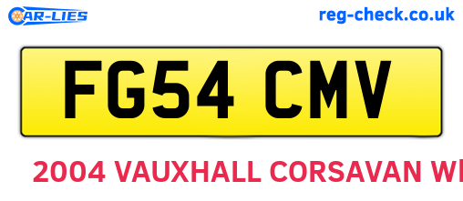 FG54CMV are the vehicle registration plates.