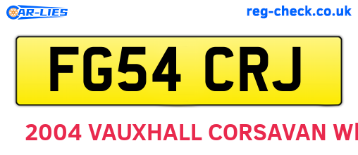 FG54CRJ are the vehicle registration plates.