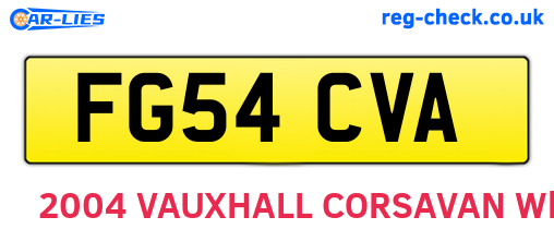 FG54CVA are the vehicle registration plates.