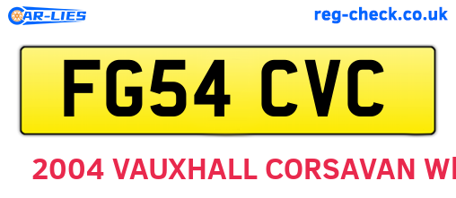 FG54CVC are the vehicle registration plates.