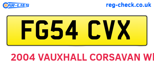 FG54CVX are the vehicle registration plates.