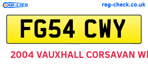 FG54CWY are the vehicle registration plates.