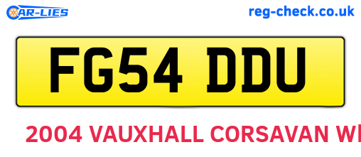 FG54DDU are the vehicle registration plates.
