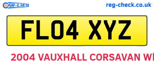 FL04XYZ are the vehicle registration plates.