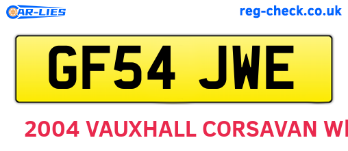 GF54JWE are the vehicle registration plates.