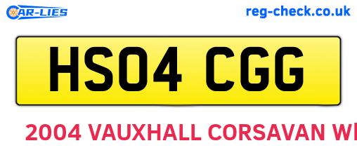 HS04CGG are the vehicle registration plates.