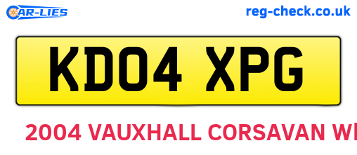 KD04XPG are the vehicle registration plates.