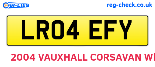 LR04EFY are the vehicle registration plates.