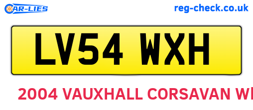 LV54WXH are the vehicle registration plates.