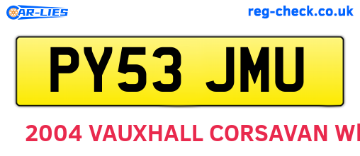 PY53JMU are the vehicle registration plates.
