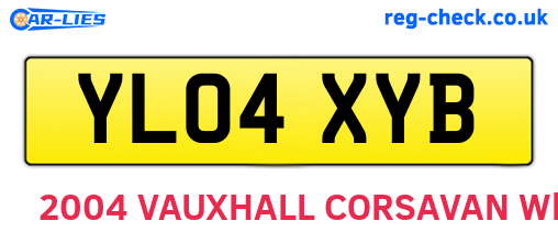 YL04XYB are the vehicle registration plates.
