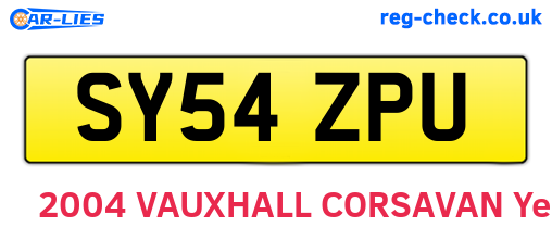 SY54ZPU are the vehicle registration plates.