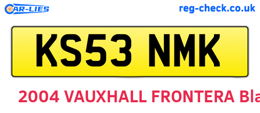 KS53NMK are the vehicle registration plates.