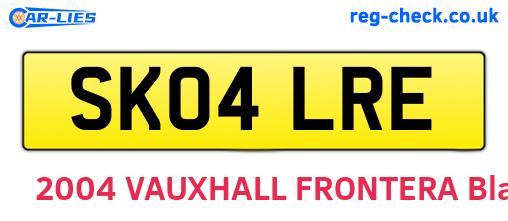 SK04LRE are the vehicle registration plates.