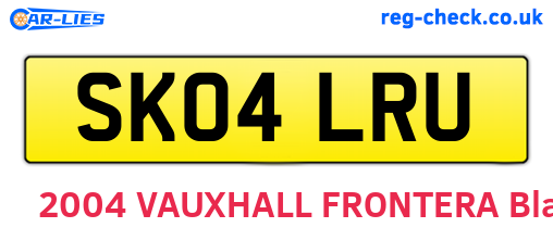 SK04LRU are the vehicle registration plates.