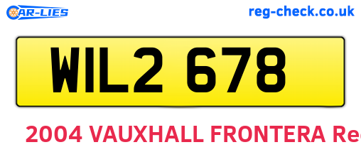 WIL2678 are the vehicle registration plates.