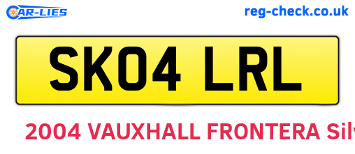 SK04LRL are the vehicle registration plates.
