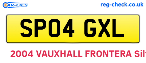 SP04GXL are the vehicle registration plates.