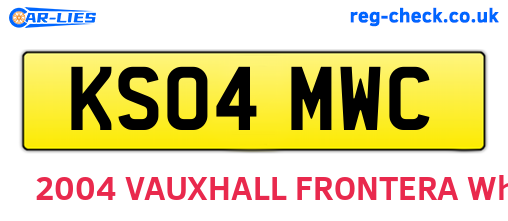 KS04MWC are the vehicle registration plates.
