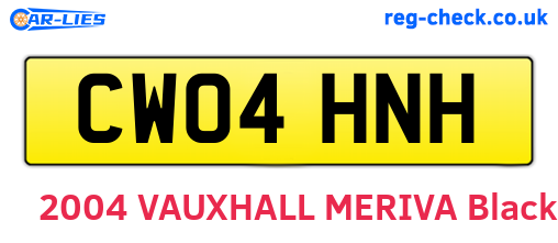 CW04HNH are the vehicle registration plates.