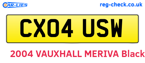 CX04USW are the vehicle registration plates.