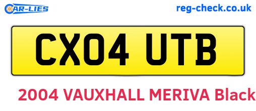 CX04UTB are the vehicle registration plates.