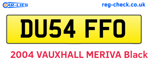 DU54FFO are the vehicle registration plates.