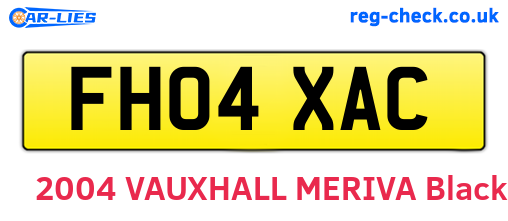 FH04XAC are the vehicle registration plates.