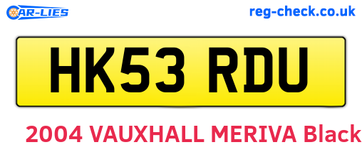 HK53RDU are the vehicle registration plates.