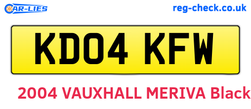 KD04KFW are the vehicle registration plates.