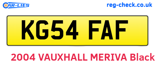 KG54FAF are the vehicle registration plates.