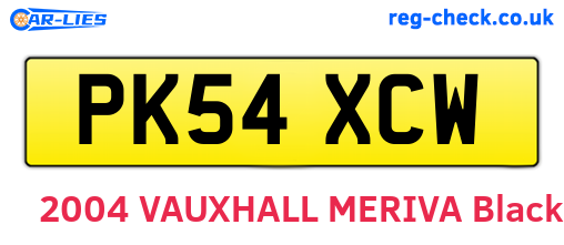 PK54XCW are the vehicle registration plates.