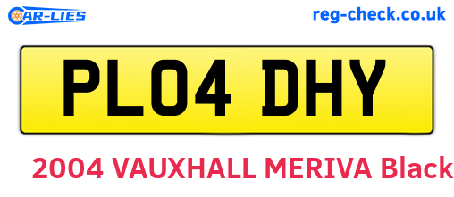 PL04DHY are the vehicle registration plates.