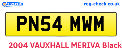 PN54MWM are the vehicle registration plates.