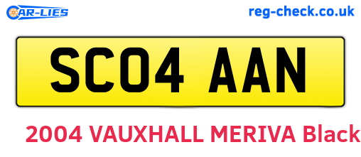SC04AAN are the vehicle registration plates.